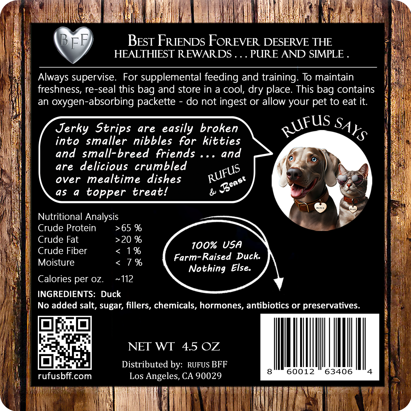 Duck Jerky Strips for Dogs & Cats