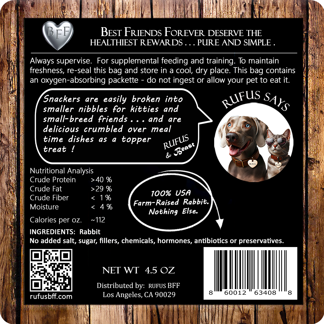 Rabbit Snackers for Dogs & Cats
