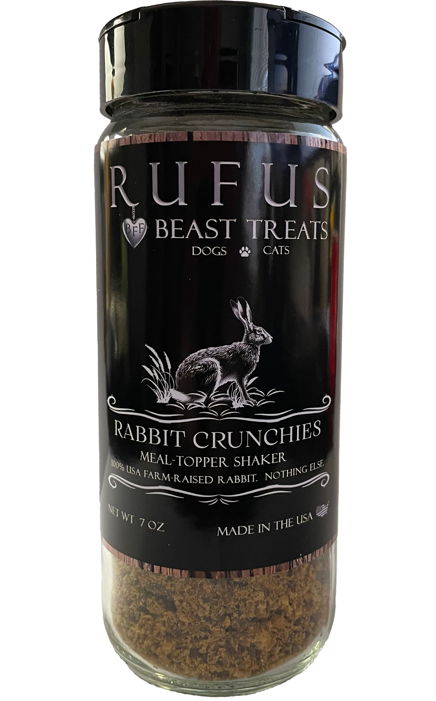 Rabbit Crunchies Meal Toppers with Shaker for Dogs & Cats